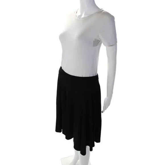 Lauren Ralph Lauren Women's Hook Closure Suede Flare Mini Skirt Black Size 6 - Picture 2 of 7